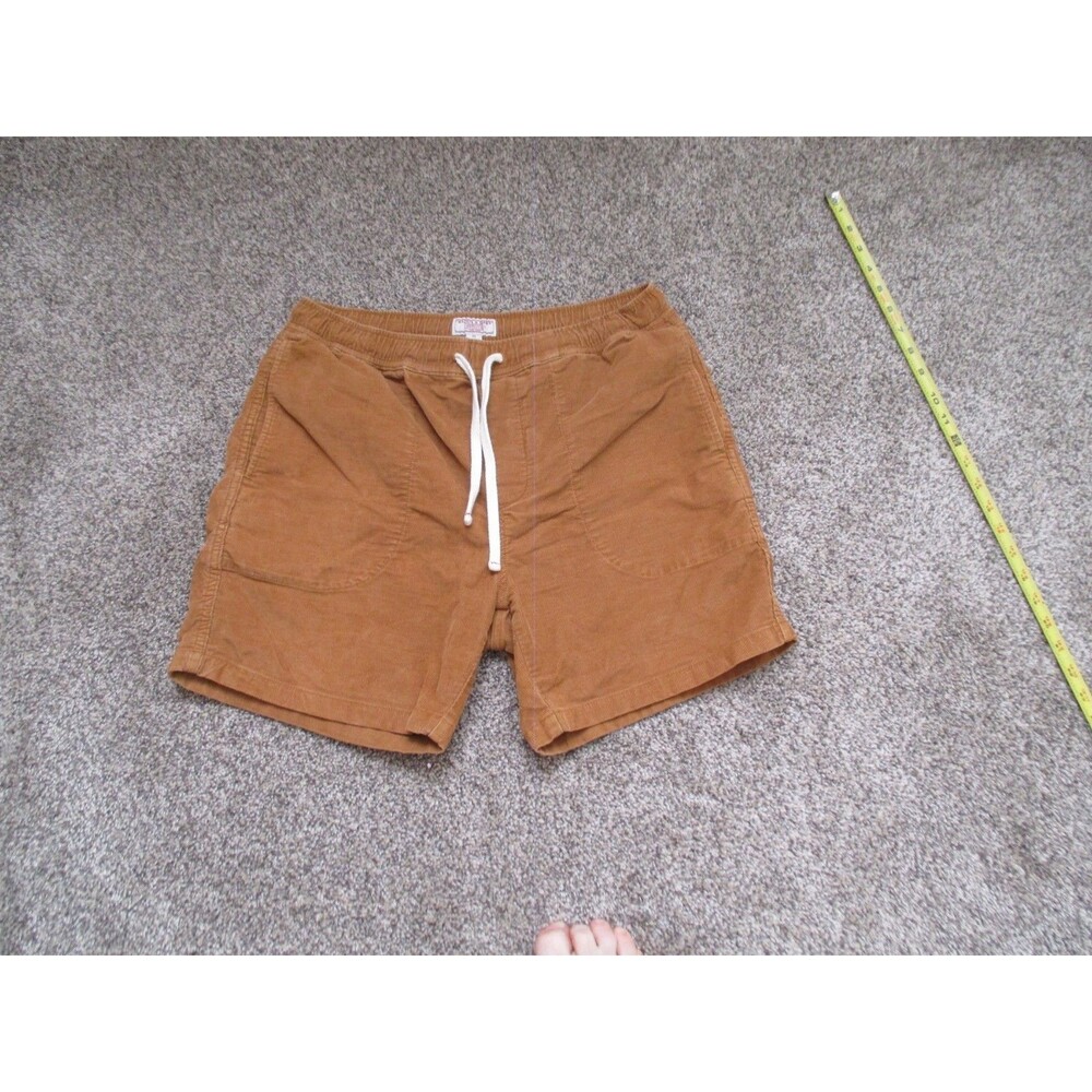 Wallace Barnes Shorts Mens Medium Brown Corduroy Elastic Waist Stretch Preppy